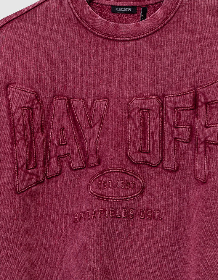 Sweat bordeaux maxi typo brodée fille-5 Sweat bordeaux maxi typo brodée fille-5