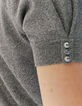 Women’s grey glittery knit short-sleeve sweater-4