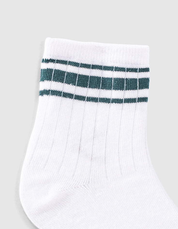 Boys’ aqua and ribbed white socks -2 Boys’ aqua and ribbed white socks -2