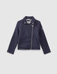 Cardigan navy lurex esprit motard fille-1