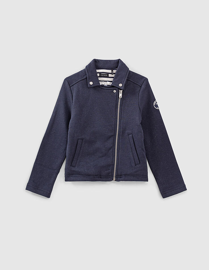 Cardigan navy lurex esprit motard fille-1