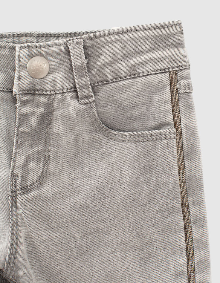 White Grey Slim-M&auml;dchenjeans mit Kettchen seitlich  -3