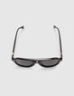Lunettes solaires noires style pilote Femme-4