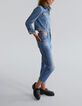 Blaue Boyfriend-Damenjeans im Crop-Fit Waterless-5