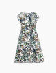Robe longue blanc cassé imprimé jungle oiseaux fille-2