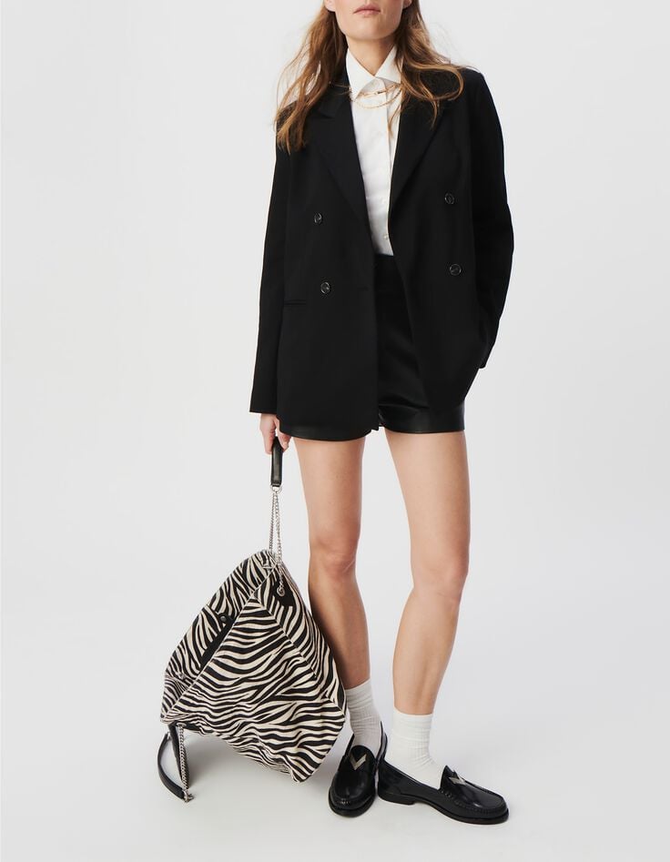 Americana negra ancha punto Milano mujer-9