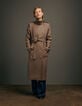 Manteau long beige lainage esprit caban ceintur&eacute; Femme-8