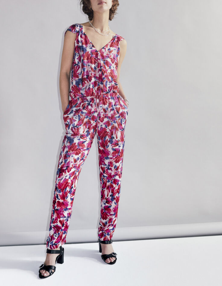 Combinaison en voile imprimé floral flash recycle femme-1