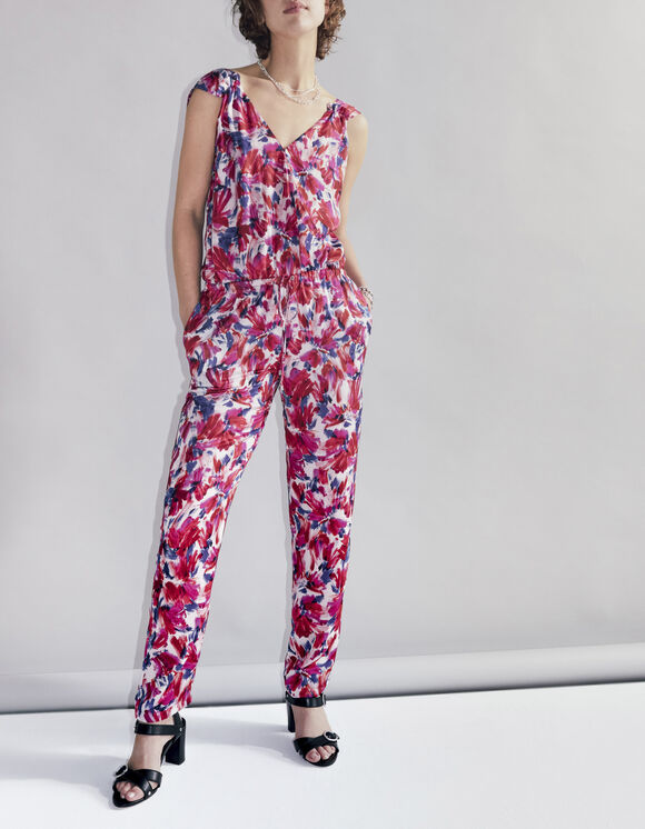 Recycling-Damenvoileoverall mit Floral Flash-Print