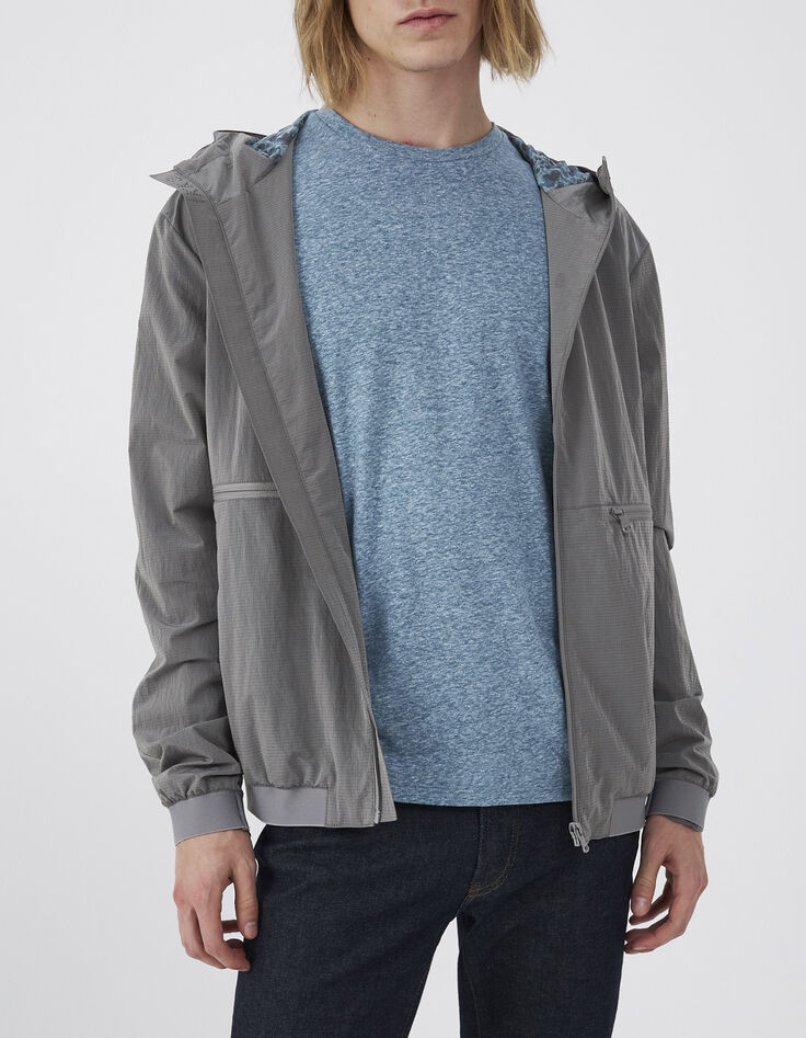 Metaalgrijs nylon jack WATER REPELLENT Heren-2