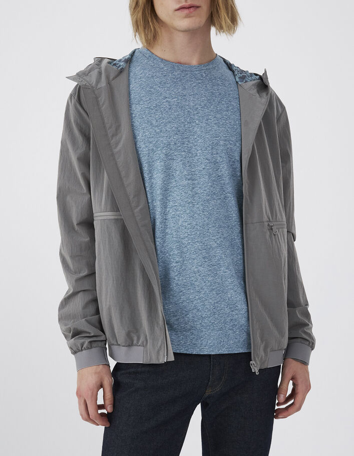 Men’s metal grey nylon WATER REPELLENT jacket - IKKS