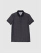 Men’s grey SEAWOOL® semi-plain knit polo shirt-6
