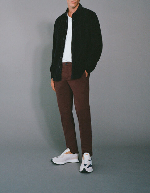 Pantalones chinos slim burgundy hombre - IKKS