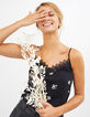 Top lingerie noir imprimé bouquet I.Code-1