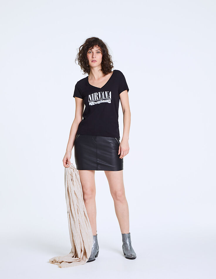 Damen-T-Shirt aus Baumwollmodal mit Nirvana-Motiv-6