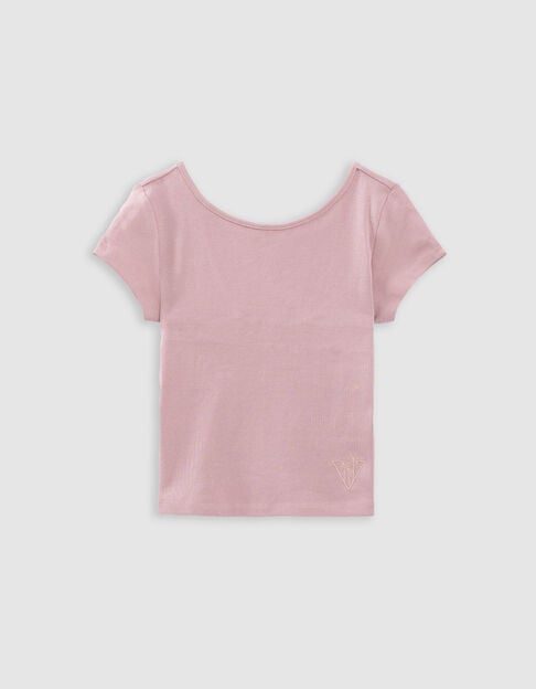 Camiseta rosa escote espalda niña - IKKS