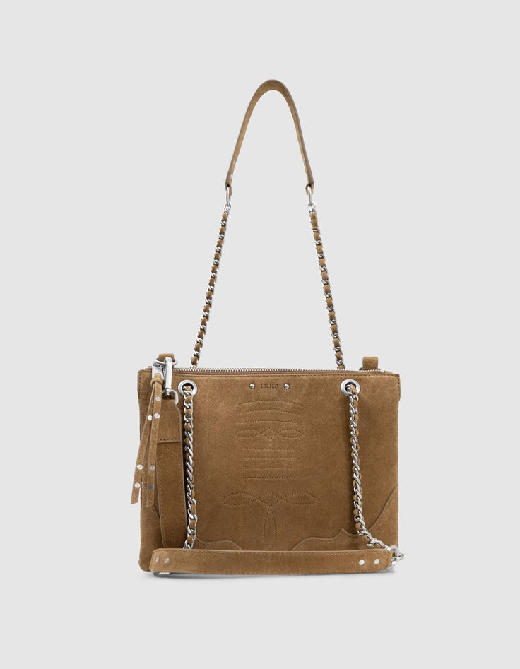 Clutch bag 1440 Reporter camel suede Women-2