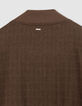 Blouson bomber marron tissu relief Homme-9