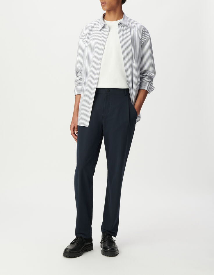 Chemise REGULAR bleu ray&eacute;e 100% coton Homme-3
