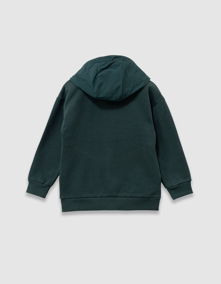Cárdigan cremallera verde capucha niño-4 Cárdigan cremallera verde capucha niño-4