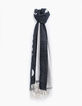 Echarpe marine jacquard imprimé New-York Homme-4