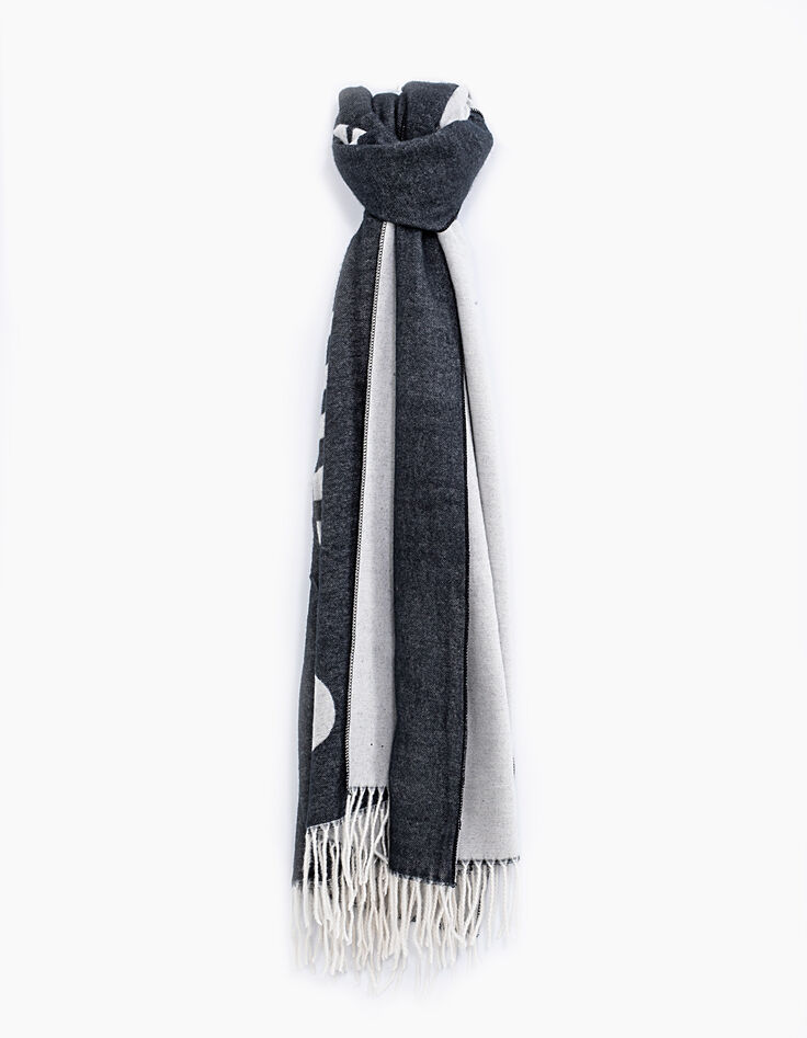 Echarpe marine jacquard imprimé New-York Homme-4 Echarpe marine jacquard imprimé New-York Homme-4