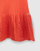 Top rouge col carré broderie anglaise fille-4