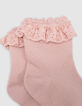 Ecru, Rosa und Kamel Baby Mädchen Socken-4