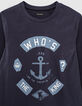 Marineblaues Jungen-T-Shirt mit Anker-Motiv-2