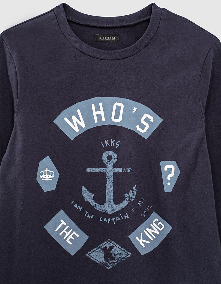 Marineblaues Jungen-T-Shirt mit Anker-Motiv-2