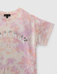 Wei&szlig;es M&auml;dchen-T-Shirt mit Tie-and-Dye-Effekt-3