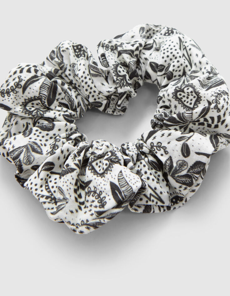 Schwarzes Mädchen-Scrunchie mit Dschungel-Rock-Print-6