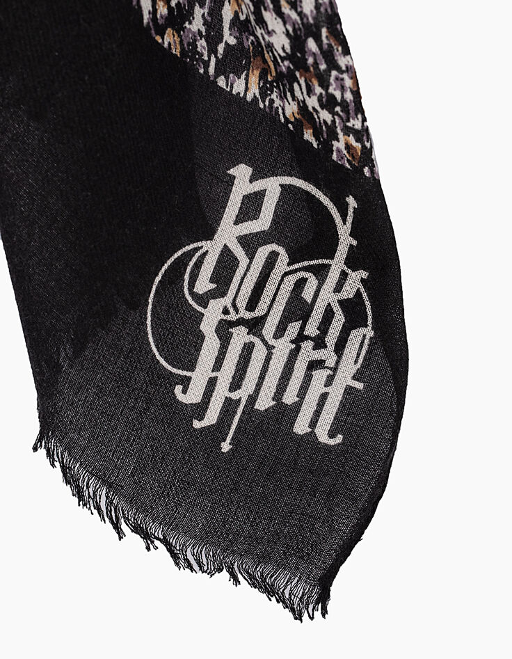 Chèche apport laine imprimé plumes "Rock Spirit" femme-3