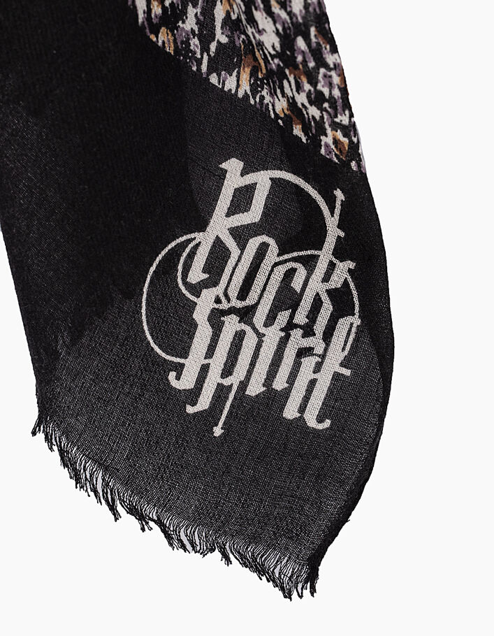 Woman's "Rock Spirit" feather printed wool cheche - IKKS