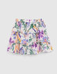 Falda blanca LENZING™ ECOVERO™ flores verano niña-3