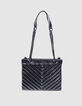 Women's 1440 Reporter clutch bag in black leather-1