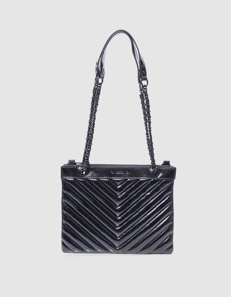 Women's 1440 Reporter clutch bag in black leather-1