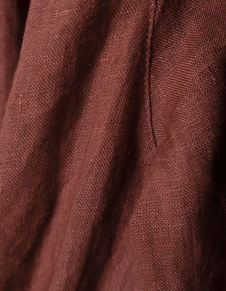 Asymmetrical magnum linen top with basque Women-9