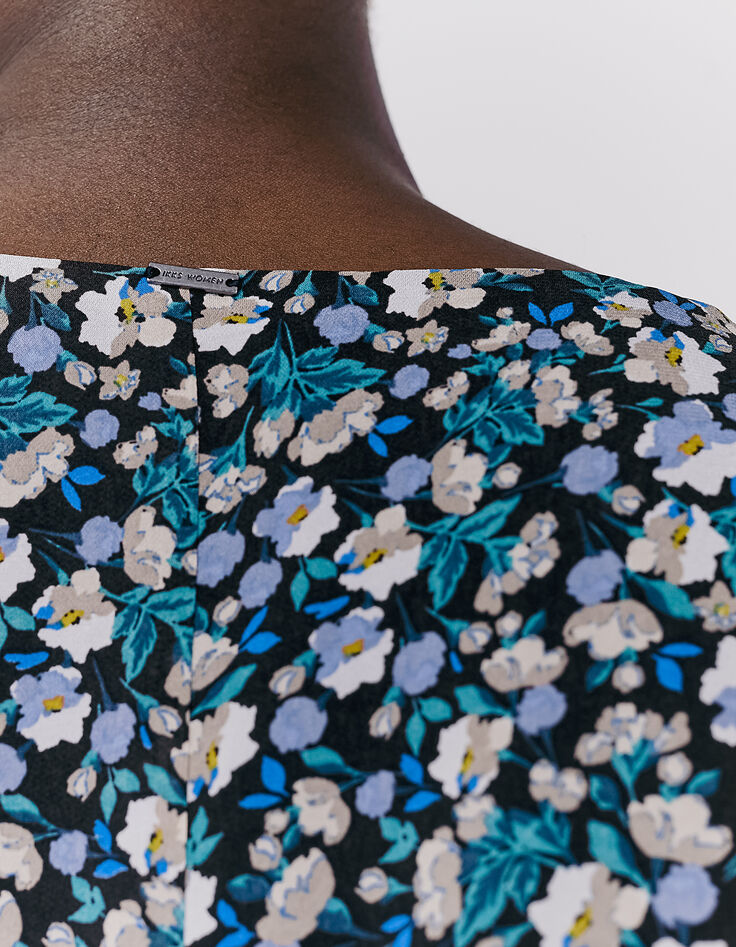 Kurzes Damenkleid aus Viscose mit Blumenprint-5