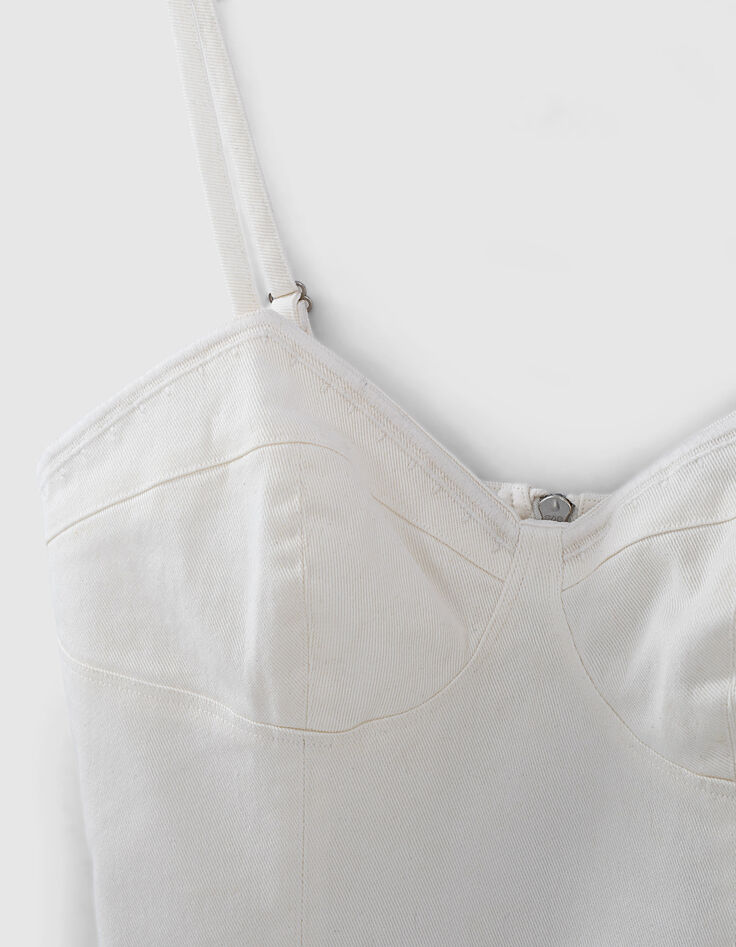 Top en coton forme bustier à bretelles femme-2