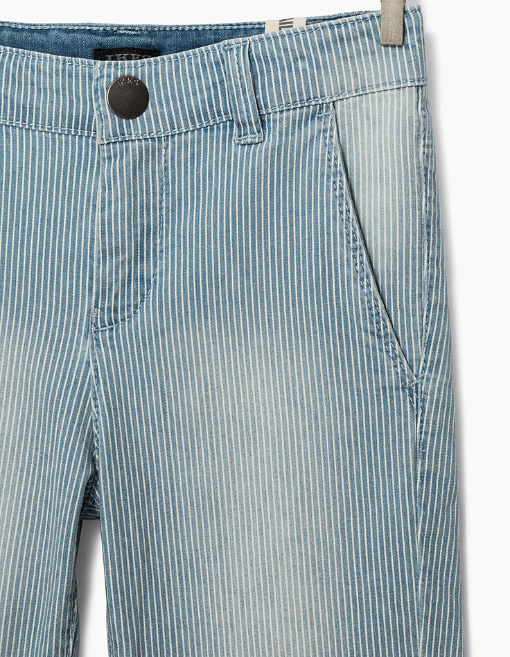 Bermuda faded blue &agrave; rayures blanches gar&ccedil;on -2