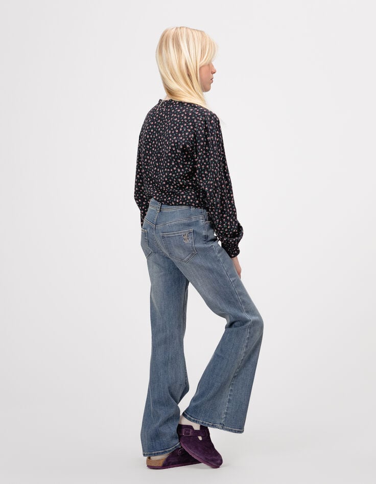 Blaue FLARE-Mädchenjeans Waterless-2