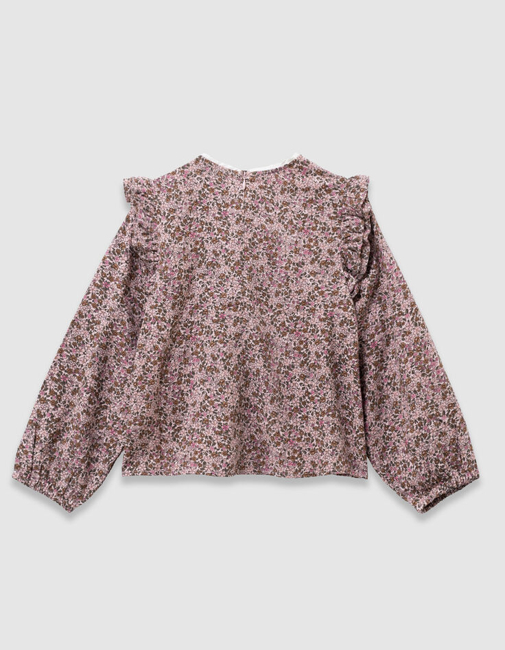 Blouse rose imprimé fleurs d'automne fille-6 Blouse rose imprimé fleurs d'automne fille-6