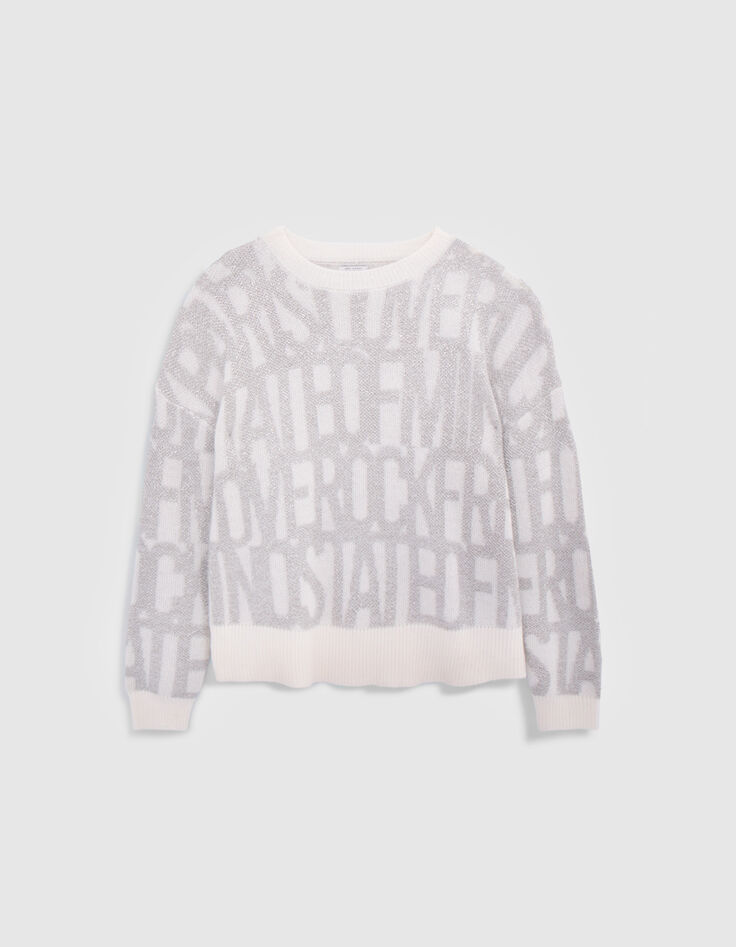 Jersey de punto jacquard crudo estampado de lúrex-7