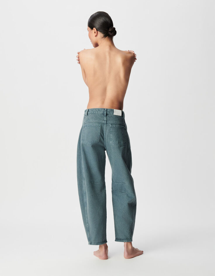 Jean balloon bleu Femme-2