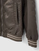 Bomber r&eacute;versible nylon kaki et molleton gris gar&ccedil;on-5
