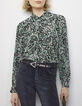 Grüne, lange Damenviskosebluse mit Paisleyprint-2