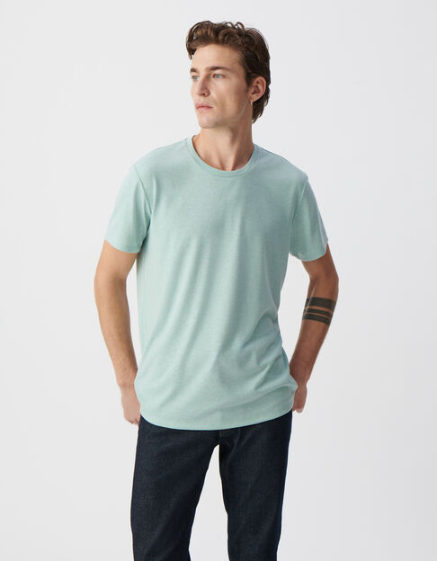 Men’s celadon hemp blend DRY FAST T-shirt - IKKS