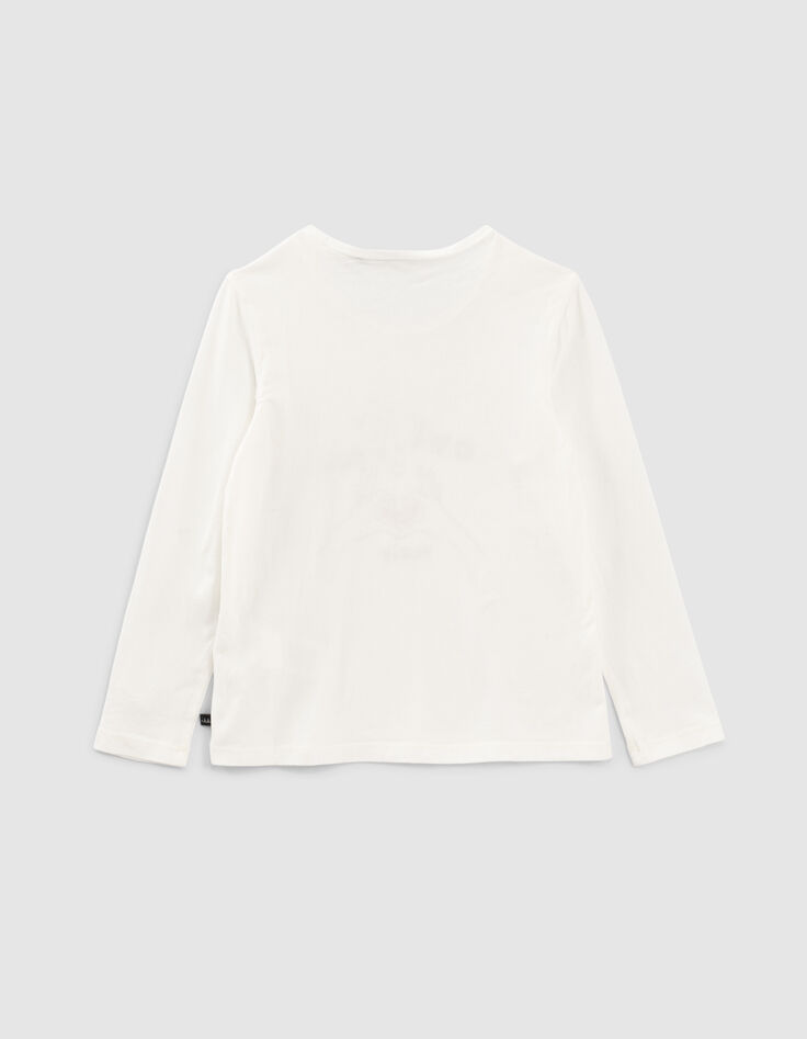T-shirt écru cœur avec les doigts mini me fille-3 T-shirt écru cœur avec les doigts mini me fille-3