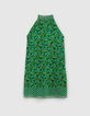 Mintgr&uuml;nes Recycling-Damenkleid mit Grafikblumenprint-4